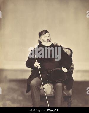 Kunst inspired by Seated man with Cane and hat, 1850s–60s, Albumsilberdruck von Glasnegativ, 38,2 x 28,7 cm. (15 1/16 x 11 5/16 Zoll), Fotografien, Franz Antoine (Österreicher, 1814–1882, Klassische Werke, die von Artotop mit einem Schuss Moderne modernisiert wurden. Formen, Farbe und Wert, auffällige visuelle Wirkung auf Kunst. Emotionen durch Freiheit von Kunstwerken auf zeitgemäße Weise. Eine zeitlose Botschaft, die eine wild kreative neue Richtung verfolgt. Künstler, die sich dem digitalen Medium zuwenden und die Artotop NFT erschaffen Stockfoto