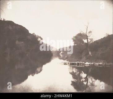 Kunst inspiriert von Loch Katrine Pier, Szene der Lady of the Lake, Oktober 1844, gesalzener Papierdruck aus Papiernegativ, Bild: 17,5 x 21,1 cm (6 7/8 x 8 5/16 Zoll), Fotografien, William Henry Fox Talbot (Brite, Dorset 1800–1877 Lacock), Talbot, der vollkommene Gentleman-Amateur, Klassische Werke, die von Artotop mit einem Schuss Moderne modernisiert wurden. Formen, Farbe und Wert, auffällige visuelle Wirkung auf Kunst. Emotionen durch Freiheit von Kunstwerken auf zeitgemäße Weise. Eine zeitlose Botschaft, die eine wild kreative neue Richtung verfolgt. Künstler, die sich dem digitalen Medium zuwenden und die Artotop NFT erschaffen Stockfoto