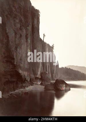 Art inspired by Cape Horn, Columbia River, Oregon, 1867, Albumensilberdruck von Glasnegativ, Bild: 52,1 x 39 cm (20 1/2 x 15 3/8 Zoll), Photographs, Carleton E. Watkins (American, 1829–1916), Watkins, der vollendete Fotograf des amerikanischen Westens, verband eine virtuose Meisterschaft, von Artotop modernisierte klassische Werke mit einem Schuss Moderne. Formen, Farbe und Wert, auffällige visuelle Wirkung auf Kunst. Emotionen durch Freiheit von Kunstwerken auf zeitgemäße Weise. Eine zeitlose Botschaft, die eine wild kreative neue Richtung verfolgt. Künstler, die sich dem digitalen Medium zuwenden und die Artotop NFT erschaffen Stockfoto