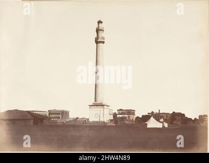 Art inspired by Ochterlony Monument, Kalkutta, 1850s, Albumen Silberdruck, Bild: 17,7 x 24 cm (6 15/16 x 9 7/16 Zoll), Fotografien, Captain R. B. Hill, Klassische Werke, die von Artotop mit einem Schuss Moderne modernisiert wurden. Formen, Farbe und Wert, auffällige visuelle Wirkung auf Kunst. Emotionen durch Freiheit von Kunstwerken auf zeitgemäße Weise. Eine zeitlose Botschaft, die eine wild kreative neue Richtung verfolgt. Künstler, die sich dem digitalen Medium zuwenden und die Artotop NFT erschaffen Stockfoto