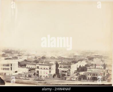 Kunst inspiriert vom Blick auf die Stadt vom Ochterlony-Denkmal, Kalkutta, 1850s, Albumensilberdruck, Bild: 17,6 x 23,4 cm (6 15/16 x 9 3/16 Zoll), Fotografien, Captain R. B. Hill, Klassische Werke, die von Artotop mit einem Schuss Moderne modernisiert wurden. Formen, Farbe und Wert, auffällige visuelle Wirkung auf Kunst. Emotionen durch Freiheit von Kunstwerken auf zeitgemäße Weise. Eine zeitlose Botschaft, die eine wild kreative neue Richtung verfolgt. Künstler, die sich dem digitalen Medium zuwenden und die Artotop NFT erschaffen Stockfoto