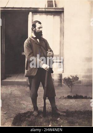 Kunst inspiriert von Portrait of man in Hunting Garb, ca. 1856–59, gesalzener Papierdruck, 19,5 x 14,2 cm (7 11/16 x 5 9/16 Zoll), Fotografien, Horatio Ross (britisch, Rossie Castle, bei Montrose, Schottland 1801–1886 Schottland, Classic Works modernisiert von Artotop mit einem Schuss Moderne. Formen, Farbe und Wert, auffällige visuelle Wirkung auf Kunst. Emotionen durch Freiheit von Kunstwerken auf zeitgemäße Weise. Eine zeitlose Botschaft, die eine wild kreative neue Richtung verfolgt. Künstler, die sich dem digitalen Medium zuwenden und die Artotop NFT erschaffen Stockfoto