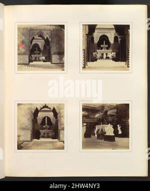 Kunst inspiriert von der Alhambra und dem Hof der Löwen; Blick im Südtransept, ca. 1859, Albumensilberdruck aus Glasnegativ, 7,9 x 8,1 cm (3 1/8 x 3 3/16 Zoll), jeweils Fotografien, Philip Henry Delamotte zugeschrieben (British, 1821–1889, Classic Works Modernized by Artotop with a Splash of Modernity. Formen, Farbe und Wert, auffällige visuelle Wirkung auf Kunst. Emotionen durch Freiheit von Kunstwerken auf zeitgemäße Weise. Eine zeitlose Botschaft, die eine wild kreative neue Richtung verfolgt. Künstler, die sich dem digitalen Medium zuwenden und die Artotop NFT erschaffen Stockfoto