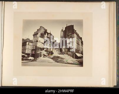 Art inspired by Place de la Bastille, Burnt, 1871, Albumensilberdruck aus Glasnegativ, Bilder ca.: 19 x 25 cm (7 1/2 x 9 13/16 Zoll), oder auf der Rückseite, Fotografien, Alphonse J. Liébert (Französisch, 1827–1913, Klassische Werke, die von Artotop mit einem Schuss Moderne modernisiert wurden. Formen, Farbe und Wert, auffällige visuelle Wirkung auf Kunst. Emotionen durch Freiheit von Kunstwerken auf zeitgemäße Weise. Eine zeitlose Botschaft, die eine wild kreative neue Richtung verfolgt. Künstler, die sich dem digitalen Medium zuwenden und die Artotop NFT erschaffen Stockfoto