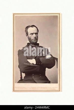 Kunst inspiriert von General William Tecumseh Sherman trägt Trauerarmband, 1865, Albumensilberdruck aus Glasnegativ, Bild: 8,5 x 5,4 cm (3 3/8 x 2 1/8 Zoll), Fotografien, eines der ersten formalen Porträts, das nach dem Attentat von Präsident Lincoln auftauche, war dieses Abbild der von Artotop mit einem Schuss Moderne modernisierten Classic Works. Formen, Farbe und Wert, auffällige visuelle Wirkung auf Kunst. Emotionen durch Freiheit von Kunstwerken auf zeitgemäße Weise. Eine zeitlose Botschaft, die eine wild kreative neue Richtung verfolgt. Künstler, die sich dem digitalen Medium zuwenden und die Artotop NFT erschaffen Stockfoto