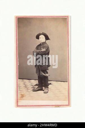 Kunst inspiriert von Sergeant John Lincoln Clem, dem Schlagzeuger Boy von Chickamauga, ca. 1864, Albumen-Silberdruck aus Glasnegativ, Bild: 8,9 x 5,4 cm (3 1/2 x 2 1/8 in.), Fotografien, neben galanten, wenn auch klassischen Porträts von Bürgerkriegselite wie den Präsidenten Lincoln und Davis, Classic Works modernisiert von Artotop mit einem Schuss Moderne. Formen, Farbe und Wert, auffällige visuelle Wirkung auf Kunst. Emotionen durch Freiheit von Kunstwerken auf zeitgemäße Weise. Eine zeitlose Botschaft, die eine wild kreative neue Richtung verfolgt. Künstler, die sich dem digitalen Medium zuwenden und die Artotop NFT erschaffen Stockfoto