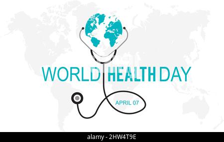 Weltgesundheitstag. Vorlage für Banner, Karte, Poster, Hintergrund. Stock Vektor