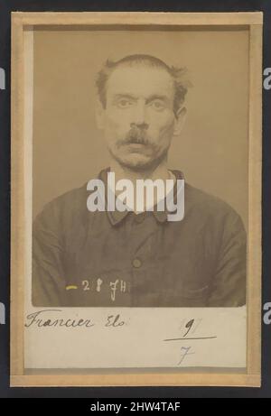 Kunst inspiriert von Francier. Éloi. 41 ans, né le 28/10/53 à Resson-le-Long (Aisne). Ébéniste. Anarchiste. 22/5/94., 1894, Albumen-Silberdruck von Glasnegativ, je 10,5 x 7 x 0,5 cm (4 1/8 x 2 3/4 x 3/16 in.), Fotografien, Alphonse Bertillon (französisch, 1853–1914), Born into a, Klassische Werke, die von Artotop mit einem Hauch von Moderne modernisiert wurden. Formen, Farbe und Wert, auffällige visuelle Wirkung auf Kunst. Emotionen durch Freiheit von Kunstwerken auf zeitgemäße Weise. Eine zeitlose Botschaft, die eine wild kreative neue Richtung verfolgt. Künstler, die sich dem digitalen Medium zuwenden und die Artotop NFT erschaffen Stockfoto