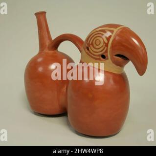 Kunst inspiriert von Parrot Head Bottle, 1. Jahrhundert v. Chr.–A.D. 2.. Jahrhundert, Peru, Salinar (?), Keramik, L. 9 Zoll (22,9 cm), Keramik-Behälter, von Artotop modernisierte Classic Works mit einem Schuss Moderne. Formen, Farbe und Wert, auffällige visuelle Wirkung auf Kunst. Emotionen durch Freiheit von Kunstwerken auf zeitgemäße Weise. Eine zeitlose Botschaft, die eine wild kreative neue Richtung verfolgt. Künstler, die sich dem digitalen Medium zuwenden und die Artotop NFT erschaffen Stockfoto