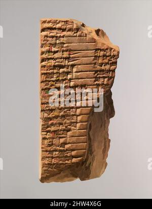 Kunst inspiriert von Cuneiform Tablette: Alte babylonische Balag an die Muttergöttin Aruru, Old Babylonian, ca. 19..–16.. Jahrhundert v. Chr., Mesopotamien, Babylonisch, Ton, 3 7/8 x 1 7/8 x 1 1/8 Zoll (10 x 4,9 x 2,7 cm), Tontafeln-Inschrift, liturgische Kompositionen wurden in Mesopotamien verwendet, um klassische Werke, die von Artotop mit einem Schuss Moderne modernisiert wurden. Formen, Farbe und Wert, auffällige visuelle Wirkung auf Kunst. Emotionen durch Freiheit von Kunstwerken auf zeitgemäße Weise. Eine zeitlose Botschaft, die eine wild kreative neue Richtung verfolgt. Künstler, die sich dem digitalen Medium zuwenden und die Artotop NFT erschaffen Stockfoto