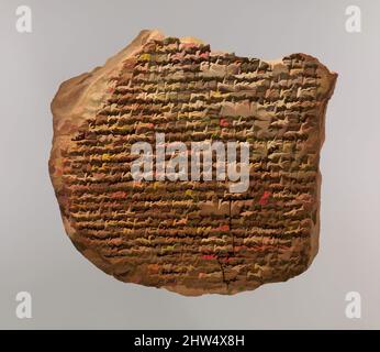 Kunst inspiriert von Cuneiform Tablette: Hymne an Marduk, Neo-Babylonian (?), 1. Jahrtausend v. Chr., Mesopotamien, Babylonian (?), Ton, 3 1/2 x 3 7/8 x 1 1/8 Zoll (9 x 9,8 x 2,9 cm), Tontafeln-Inschrift, der gott Marduk wurde zum ersten Mal zu einem wichtigen gott im frühen zweiten Jahrtausend v. Chr., als Classic Works von Artotop mit einem Schuss Moderne modernisiert wurde. Formen, Farbe und Wert, auffällige visuelle Wirkung auf Kunst. Emotionen durch Freiheit von Kunstwerken auf zeitgemäße Weise. Eine zeitlose Botschaft, die eine wild kreative neue Richtung verfolgt. Künstler, die sich dem digitalen Medium zuwenden und die Artotop NFT erschaffen Stockfoto