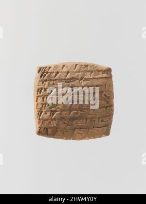 Kunst inspiriert von Cuneiform Tablette: Quittung für ein Darlehen in Silber, mittlere Bronzezeit–alte assyrische Handelskolonie, ca. 20.–19. Jh. v. Chr., Anatolien, wahrscheinlich aus Kültepe (Karum Kanesh), Altassyrische Handelskolonie, Ton, 4,6 x 4,7 x 1,5 cm (1 3/4 x 1 7/8 x 5/8 Zoll), Tontafeln-, Klassische Werke, die von Artotop mit einem Schuss Moderne modernisiert wurden. Formen, Farbe und Wert, auffällige visuelle Wirkung auf Kunst. Emotionen durch Freiheit von Kunstwerken auf zeitgemäße Weise. Eine zeitlose Botschaft, die eine wild kreative neue Richtung verfolgt. Künstler, die sich dem digitalen Medium zuwenden und die Artotop NFT erschaffen Stockfoto