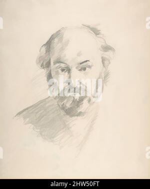 Art Inspired by Portrait of the Artist (recto); Fragment of a Landscape Study (verso), n.d., Graphit, Blatt: 13 7/16 x 11 3/16 Zoll (34,1 x 28,4cm), Zeichnungen, Paul Cézanne (französisch, Aix-en-Provence 1839–1906 Aix-en-Provence, Klassische Werke, die von Artotop mit einem Schuss Moderne modernisiert wurden. Formen, Farbe und Wert, auffällige visuelle Wirkung auf Kunst. Emotionen durch Freiheit von Kunstwerken auf zeitgemäße Weise. Eine zeitlose Botschaft, die eine wild kreative neue Richtung verfolgt. Künstler, die sich dem digitalen Medium zuwenden und die Artotop NFT erschaffen Stockfoto