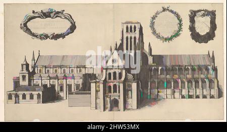 Kunst inspiriert von St. Paul's, Südseite (Ecclesiae Cathedralis St. Pauli, A Meridi Prospectus), 1658, Radierung; erster Zustand von zwei, Blatt: 8 7/16 x 11 1/4 Zoll (21,5 x 28,5 cm), Drucke, Wenzel Hollar (Böhmisch, Prag 1607–1677 London), Paulskirche von Süden aus gesehen, von Artotop modernisierte Klassiker mit einem Schuss Moderne. Formen, Farbe und Wert, auffällige visuelle Wirkung auf Kunst. Emotionen durch Freiheit von Kunstwerken auf zeitgemäße Weise. Eine zeitlose Botschaft, die eine wild kreative neue Richtung verfolgt. Künstler, die sich dem digitalen Medium zuwenden und die Artotop NFT erschaffen Stockfoto