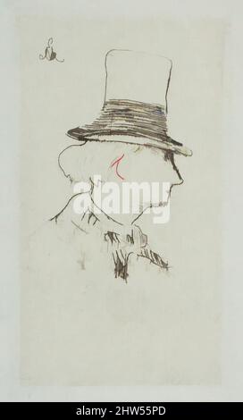 Art Inspired by Portrait of Charles Baudelaire in Profile, 1862–67, Radierung auf blauem Papier, nur Stand, aus Strölin-Ausgabe 1905, Tafel: 5 1/8 x 2 15/16 Zoll (13 x 7,5 cm), Drucke, Édouard Manet (Französisch, Paris 1832–1883 Paris, Klassische Werke, die von Artotop mit einem Schuss Moderne modernisiert wurden. Formen, Farbe und Wert, auffällige visuelle Wirkung auf Kunst. Emotionen durch Freiheit von Kunstwerken auf zeitgemäße Weise. Eine zeitlose Botschaft, die eine wild kreative neue Richtung verfolgt. Künstler, die sich dem digitalen Medium zuwenden und die Artotop NFT erschaffen Stockfoto