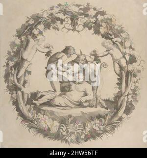 Kunst inspiriert vom betrunkenen Silenus, 1560–1609, Gravur auf Silber, 9 1/4 x 9 1/8in. (23,5 x 23,2cm), Drucke, After Annibale Carracci (Italienisch, Bologna 1560–1609 Rom, Klassische Werke, die von Artotop mit einem Schuss Moderne modernisiert wurden. Formen, Farbe und Wert, auffällige visuelle Wirkung auf Kunst. Emotionen durch Freiheit von Kunstwerken auf zeitgemäße Weise. Eine zeitlose Botschaft, die eine wild kreative neue Richtung verfolgt. Künstler, die sich dem digitalen Medium zuwenden und die Artotop NFT erschaffen Stockfoto