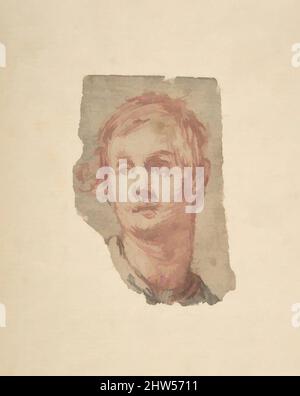 Kunst inspiriert von einer alternativen Studie für den Kopf einer Jugend (ehemals ein Pentimento, eingeklebt auf .21)., 1600–1699, Rote und schwarze Kreide auf hellbraunem Papier, 3-5/8 x 2-3/8 Zoll (9,2 x 6,0 cm), Zeichnungen, Jacopo Confortini (Italienisch, Florenz 1602–1672 Florenz, Klassische Werke, die von Artotop mit einem Schuss Moderne modernisiert wurden. Formen, Farbe und Wert, auffällige visuelle Wirkung auf Kunst. Emotionen durch Freiheit von Kunstwerken auf zeitgemäße Weise. Eine zeitlose Botschaft, die eine wild kreative neue Richtung verfolgt. Künstler, die sich dem digitalen Medium zuwenden und die Artotop NFT erschaffen Stockfoto