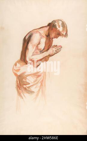 Kunst inspiriert durch Studie für Clovis (mittleres Register; Studie für Wandmalereien in der Kapelle von Saint Remi, Sainte-Clotilde, Paris, 1858), 19. Jahrhundert, Rote, schwarze und weiße Kreide, gestumpt, 18 5/8 x 12 Zoll (46,7 x 30,5 cm), Zeichnungen, Isidore Pils (Französisch, Paris 1813/15–1875 Douarnenez, Klassische Werke, die von Artotop mit einem Schuss Moderne modernisiert wurden. Formen, Farbe und Wert, auffällige visuelle Wirkung auf Kunst. Emotionen durch Freiheit von Kunstwerken auf zeitgemäße Weise. Eine zeitlose Botschaft, die eine wild kreative neue Richtung verfolgt. Künstler, die sich dem digitalen Medium zuwenden und die Artotop NFT erschaffen Stockfoto