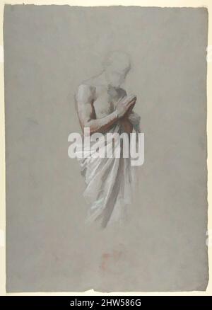 Kunst inspiriert durch Studie für Clovis (mittleres Register; Studie für Wandmalereien in der Kapelle von Saint Remi, Sainte-Clotilde, Paris, 1858), 19. Jahrhundert, Schwarze, weiße und rote Kreide auf grauem Papier, 17 7/8 x 12 5/8 Zoll (45,3 x 32,2 cm), Zeichnungen, Isidore Pils (französisch, Paris 1813/15–1875, Klassische Werke, die von Artotop mit einem Schuss Moderne modernisiert wurden. Formen, Farbe und Wert, auffällige visuelle Wirkung auf Kunst. Emotionen durch Freiheit von Kunstwerken auf zeitgemäße Weise. Eine zeitlose Botschaft, die eine wild kreative neue Richtung verfolgt. Künstler, die sich dem digitalen Medium zuwenden und die Artotop NFT erschaffen Stockfoto