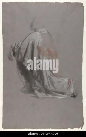 Kunst inspiriert von Drapierkunst Studie für einen Bischof (unteres Register); rückseitig: Skizze eines Ärmels; (Studien für Wandmalereien in der Kapelle Saint Remi, Sainte-Clotilde, Paris, 1858), 19. Jahrhundert, Schwarze Kreide, gestumpt, weiße und rote Kreide, auf dunkelgrauem Papier (recto); schwarze Kreide (verso), 18, Klassisches Werk, modernisiert von Artotop mit einem Schuss Moderne. Formen, Farbe und Wert, auffällige visuelle Wirkung auf Kunst. Emotionen durch Freiheit von Kunstwerken auf zeitgemäße Weise. Eine zeitlose Botschaft, die eine wild kreative neue Richtung verfolgt. Künstler, die sich dem digitalen Medium zuwenden und die Artotop NFT erschaffen Stockfoto