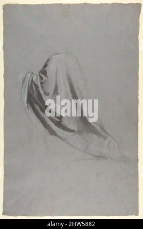 Kunst inspiriert von Drapieren Studie für einen Bischof (unteres Register; Studie für Wandmalereien in der Kapelle Saint Remi, Sainte-Clotilde, Paris, 1858), 19. Jahrhundert, Schwarze Kreide, gestumpt, mit weißer Kreide verstärkt, auf grauem Papier, 18 7/8 x 12 Zoll (47,9 x 30,4 cm), Zeichnungen, Isidore Pils (, Klassische Werke, die von Artotop mit einem Schuss Moderne modernisiert wurden. Formen, Farbe und Wert, auffällige visuelle Wirkung auf Kunst. Emotionen durch Freiheit von Kunstwerken auf zeitgemäße Weise. Eine zeitlose Botschaft, die eine wild kreative neue Richtung verfolgt. Künstler, die sich dem digitalen Medium zuwenden und die Artotop NFT erschaffen Stockfoto