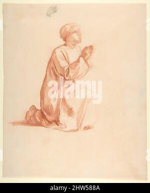 Von Geistlichen inspirierte Kunst (unteres Register; Studie für Wandmalereien in der Kapelle Saint Remi, Sainte-Clotilde, Paris, 1858), 19.. Jahrhundert, Rote Kreide, 14 7/16 x 11 7/8 Zoll (36,7 x 30,1 cm), Zeichnungen, Isidore Pils (Französisch, Paris 1813/15–1875 Douarnenez, Klassische Werke, die von Artotop mit einem Schuss Moderne modernisiert wurden. Formen, Farbe und Wert, auffällige visuelle Wirkung auf Kunst. Emotionen durch Freiheit von Kunstwerken auf zeitgemäße Weise. Eine zeitlose Botschaft, die eine wild kreative neue Richtung verfolgt. Künstler, die sich dem digitalen Medium zuwenden und die Artotop NFT erschaffen Stockfoto