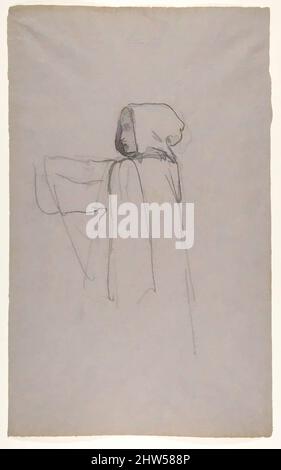 Kunst inspiriert von Mönch (unteres Register); rückseitig: Draperiestudie für einen Bischof (unteres Register); (Studien für Wandmalereien in der Kapelle Saint Remi, Sainte-Clotilde, Paris, 1858), 19. Jahrhundert, Schwarze Kreide auf grauem Papier (recto); rote Kreide (verso), 19 x 11 5/8 Zoll (48,3 x 29,6 cm, Classic Works modernisiert von Artotop mit einem Schuss Modernität. Formen, Farbe und Wert, auffällige visuelle Wirkung auf Kunst. Emotionen durch Freiheit von Kunstwerken auf zeitgemäße Weise. Eine zeitlose Botschaft, die eine wild kreative neue Richtung verfolgt. Künstler, die sich dem digitalen Medium zuwenden und die Artotop NFT erschaffen Stockfoto