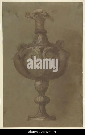 Art Inspired by Design for a Vase, 1499–1543, Stift und braune Tinte, Pinsel und braune Wäsche, 12-5/8 x 8-1/8 Zoll (32,1 x 20,6 cm), Zeichnungen, After Polidoro da Caravaggio (italienisch, Caravaggio ca. 1499–ca. 1543 Messina, Classic Works modernisiert von Artotop mit einem Schuss Moderne. Formen, Farbe und Wert, auffällige visuelle Wirkung auf Kunst. Emotionen durch Freiheit von Kunstwerken auf zeitgemäße Weise. Eine zeitlose Botschaft, die eine wild kreative neue Richtung verfolgt. Künstler, die sich dem digitalen Medium zuwenden und die Artotop NFT erschaffen Stockfoto