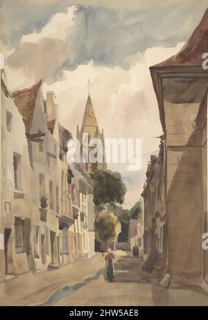 Kunst inspiriert von View of Issy (A Street in Issy-les-Moulineaux, seine), 1820–74, Pinsel und Aquarell auf Graphit, Blatt: 12 15/16 x 8 3/4 Zoll (32,8 x 22,3 cm), Zeichnungen, Thomas Shotter Boys (British, Pentonville 1803–1874 London, Klassische Werke, die von Artotop mit einem Schuss Moderne modernisiert wurden. Formen, Farbe und Wert, auffällige visuelle Wirkung auf Kunst. Emotionen durch Freiheit von Kunstwerken auf zeitgemäße Weise. Eine zeitlose Botschaft, die eine wild kreative neue Richtung verfolgt. Künstler, die sich dem digitalen Medium zuwenden und die Artotop NFT erschaffen Stockfoto