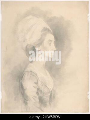 Art inspired by Mrs. Downman, Schwägerin des Künstlers, 1776, Black Chalk and Wash, Sheet: 9 3/4 x 7 11/16 in. (24,7 x 19,6 cm), Zeichnungen, John Downman (British, Ruabon, Wales 1750–1824 Wrexham, Wales), machte Downman diese Zeichnung kurz nach seiner Rückkehr nach England nach zwei Jahren in, Classic Works modernisiert von Artotop mit einem Spritzer der Modernität. Formen, Farbe und Wert, auffällige visuelle Wirkung auf Kunst. Emotionen durch Freiheit von Kunstwerken auf zeitgemäße Weise. Eine zeitlose Botschaft, die eine wild kreative neue Richtung verfolgt. Künstler, die sich dem digitalen Medium zuwenden und die Artotop NFT erschaffen Stockfoto