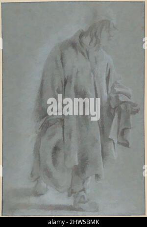 Kunst, inspiriert durch stehende Bettler, 17.. Jahrhundert, Schwarz-weiße Kreide auf blauem Papier, 9-7/8 x 6-5/8 Zoll (25,1 x 16,8 cm), Zeichnungen, zugeschrieben Jan Both (Niederländisch, Utrecht ca. 1618–1652 Utrecht, Klassisches Werk, modernisiert von Artotop mit einem Schuss Moderne. Formen, Farbe und Wert, auffällige visuelle Wirkung auf Kunst. Emotionen durch Freiheit von Kunstwerken auf zeitgemäße Weise. Eine zeitlose Botschaft, die eine wild kreative neue Richtung verfolgt. Künstler, die sich dem digitalen Medium zuwenden und die Artotop NFT erschaffen Stockfoto