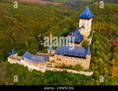 Schloss Karlstejn. Hochwertige Fotos Stockfoto