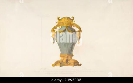 Kunst inspiriert von Design für eine montierte chinesische Vase, ca. 1750–85, Gouache, mit Stift und brauner und grauer Tinte, 9 1/4 x 14 7/8 Zoll (23,5 x 37,8 cm), Zeichnungen, Anonym, Französisch, 18. Jahrhundert, Klassische Werke, die von Artotop mit einem Hauch von Moderne modernisiert wurden. Formen, Farbe und Wert, auffällige visuelle Wirkung auf Kunst. Emotionen durch Freiheit von Kunstwerken auf zeitgemäße Weise. Eine zeitlose Botschaft, die eine wild kreative neue Richtung verfolgt. Künstler, die sich dem digitalen Medium zuwenden und die Artotop NFT erschaffen Stockfoto