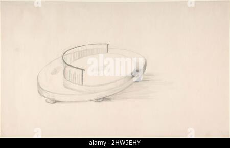 Art Inspired by Design for an Oval Servierschale with Circular Raised Platform, ca. 1770–90, Schwarze Kreide, 8 1/8 x 13 3/4 Zoll (20,7 x 34,9 cm), Zeichnungen, Anonym, Französisch, 18. Jahrhundert, Klassische Werke, die von Artotop mit einem Hauch von Moderne modernisiert wurden. Formen, Farbe und Wert, auffällige visuelle Wirkung auf Kunst. Emotionen durch Freiheit von Kunstwerken auf zeitgemäße Weise. Eine zeitlose Botschaft, die eine wild kreative neue Richtung verfolgt. Künstler, die sich dem digitalen Medium zuwenden und die Artotop NFT erschaffen Stockfoto