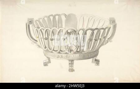 Kunst inspiriert von Design für eine Schale, ca. 1770–90, Stift und graue und rosette Tinte, Pinsel und Grauwäsche, 8 15/16 x 15 1/8 Zoll (22,7 x 38,4 cm), Zeichnungen, Anonym, Französisch, 18. Jahrhundert, Klassische Werke, die von Artotop mit einem Hauch von Moderne modernisiert wurden. Formen, Farbe und Wert, auffällige visuelle Wirkung auf Kunst. Emotionen durch Freiheit von Kunstwerken auf zeitgemäße Weise. Eine zeitlose Botschaft, die eine wild kreative neue Richtung verfolgt. Künstler, die sich dem digitalen Medium zuwenden und die Artotop NFT erschaffen Stockfoto