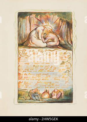 Kunst inspiriert von Liedern der Unschuld und der Erfahrung: Der kleine Vagabond, ca. 1825, Relief-Radierung in orange-brauner Tinte gedruckt und handfarbig mit Aquarell und Gold, Blatt: 6 3/16 x 5 9/16 Zoll (15,7 x 14,1 cm), Drucke, William Blake (British, London 1757–1827 London, Klassische Werke, die von Artotop mit einem Schuss Moderne modernisiert wurden. Formen, Farbe und Wert, auffällige visuelle Wirkung auf Kunst. Emotionen durch Freiheit von Kunstwerken auf zeitgemäße Weise. Eine zeitlose Botschaft, die eine wild kreative neue Richtung verfolgt. Künstler, die sich dem digitalen Medium zuwenden und die Artotop NFT erschaffen Stockfoto