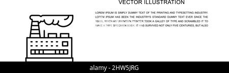 Vector Industriegebäude Fabrik, Kraftwerk eine Linie Symbol. Eine Linie durchlaufend Stock Vektor