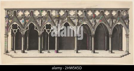 Kunst inspiriert vom Innenraum des Straßburger Doms mit der Chorleinwand, 1617, Gravur, Blatt: 6 15/16 x 14 7/16 Zoll (17,6 x 36,7 cm), Johann Jakob Arhardt (deutsch, 1613–1674, Klassische Werke, die von Artotop mit einem Schuss Moderne modernisiert wurden. Formen, Farbe und Wert, auffällige visuelle Wirkung auf Kunst. Emotionen durch Freiheit von Kunstwerken auf zeitgemäße Weise. Eine zeitlose Botschaft, die eine wild kreative neue Richtung verfolgt. Künstler, die sich dem digitalen Medium zuwenden und die Artotop NFT erschaffen Stockfoto