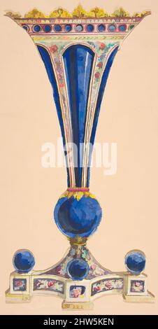 Kunst inspiriert von Design for a Vase, 19. Century, Stift und graue Tinte, Aquarell. Das Design wird auf Montagepapier aufgeklebt., Blatt: 16 5/16 x 10 7/8 Zoll (41,4 x 27,6 cm), Zeichnungen, Anonym, Französisch, 19. Jahrhundert, Klassische Werke, die von Artotop mit einem Hauch von Moderne modernisiert wurden. Formen, Farbe und Wert, auffällige visuelle Wirkung auf Kunst. Emotionen durch Freiheit von Kunstwerken auf zeitgemäße Weise. Eine zeitlose Botschaft, die eine wild kreative neue Richtung verfolgt. Künstler, die sich dem digitalen Medium zuwenden und die Artotop NFT erschaffen Stockfoto