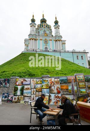 St. Andreas-Kirche in Kiew, Ukraine. Stockfoto