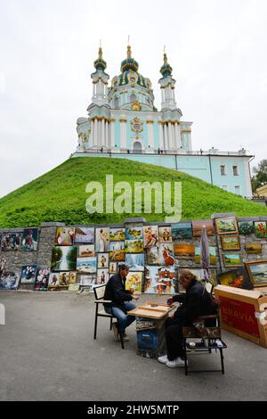 St. Andreas-Kirche in Kiew, Ukraine. Stockfoto