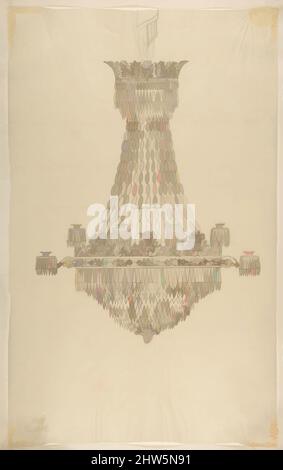 Art Inspired by Design for a Chandelier, 19. Century, Stift und braune Tinte, Blatt: 16 1/8 x 10 Zoll (41 x 25,4 cm), Zeichnungen, Anonym, Französisch, 19. Jahrhundert, Klassische Werke, die von Artotop mit einem Hauch von Moderne modernisiert wurden. Formen, Farbe und Wert, auffällige visuelle Wirkung auf Kunst. Emotionen durch Freiheit von Kunstwerken auf zeitgemäße Weise. Eine zeitlose Botschaft, die eine wild kreative neue Richtung verfolgt. Künstler, die sich dem digitalen Medium zuwenden und die Artotop NFT erschaffen Stockfoto