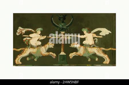 Kunst inspiriert von Satyrs Jousting, ca. 1790, Blockdrucktapete, Blatt: 14 5/8 × 24 3/4 in. (37,2 × 62,8 cm), Drucke, Anonym, Französisch, 18. Jahrhundert, Klassische Werke, die von Artotop mit einem Hauch von Moderne modernisiert wurden. Formen, Farbe und Wert, auffällige visuelle Wirkung auf Kunst. Emotionen durch Freiheit von Kunstwerken auf zeitgemäße Weise. Eine zeitlose Botschaft, die eine wild kreative neue Richtung verfolgt. Künstler, die sich dem digitalen Medium zuwenden und die Artotop NFT erschaffen Stockfoto