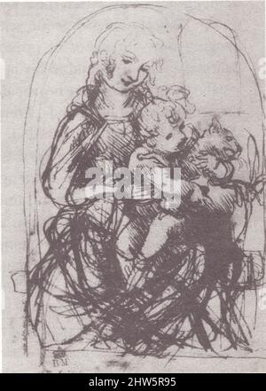 LEONARDO DA VINCI. STUDIEREN SIE FÜR EINE MADONNA Stockfoto