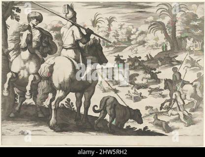 Art inspired by Strauß Hunt, from 'Hunting Scenes VI', 1609, Radierung, Blatt (beschnitten): 8 1/16 × 11 1/8 in. (20,4 × 28,3 cm), Drucke, Antonio Tempesta (Italienisch, Florenz 1555–1630 Rom, Klassische Werke, die von Artotop mit einem Schuss Moderne modernisiert wurden. Formen, Farbe und Wert, auffällige visuelle Wirkung auf Kunst. Emotionen durch Freiheit von Kunstwerken auf zeitgemäße Weise. Eine zeitlose Botschaft, die eine wild kreative neue Richtung verfolgt. Künstler, die sich dem digitalen Medium zuwenden und die Artotop NFT erschaffen Stockfoto