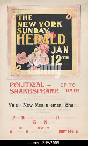 Art Inspired by the New York Sunday Herald: January 12., n.d., Lithograph, Blatt: 19 1/16 × 12 3/16 in. (48,4 × 31 cm), Drucke, Charles Herbert Woodbury (Amerikaner, Lynn, Massachusetts 1864–1940 Jamaica Plain, Massachusetts, Klassisches Werk, das von Artotop mit einem Schuss Moderne modernisiert wurde. Formen, Farbe und Wert, auffällige visuelle Wirkung auf Kunst. Emotionen durch Freiheit von Kunstwerken auf zeitgemäße Weise. Eine zeitlose Botschaft, die eine wild kreative neue Richtung verfolgt. Künstler, die sich dem digitalen Medium zuwenden und die Artotop NFT erschaffen Stockfoto