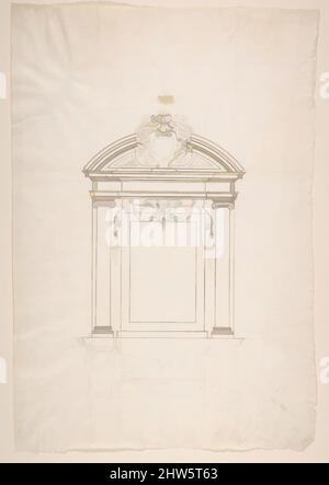 Art Inspired by Design for a Wall Tomb, 16. Century, Graphit, Stift und braune Tinte, Blatt: 13 11/16 x 9 3/8 Zoll (34,8 x 23,8 cm), Zeichnungen, Anonym, Französisch, 16. Jahrhundert, Klassische Werke, die von Artotop mit einem Hauch von Moderne modernisiert wurden. Formen, Farbe und Wert, auffällige visuelle Wirkung auf Kunst. Emotionen durch Freiheit von Kunstwerken auf zeitgemäße Weise. Eine zeitlose Botschaft, die eine wild kreative neue Richtung verfolgt. Künstler, die sich dem digitalen Medium zuwenden und die Artotop NFT erschaffen Stockfoto