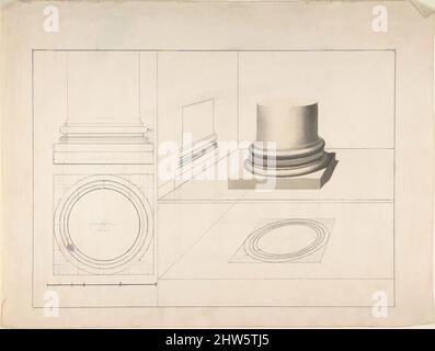 Kunst inspiriert von den Projektionen der Säulen, 18. Jahrhundert, Stift und schwarze Tinte, grau und braun waschen, Blatt: 11 1/2 x 16 3/4 Zoll (29,2 x 42,5 cm), Anonymous, British, 18. Century, Klassische Werke, die von Artotop mit einem Schuss Moderne modernisiert wurden. Formen, Farbe und Wert, auffällige visuelle Wirkung auf Kunst. Emotionen durch Freiheit von Kunstwerken auf zeitgemäße Weise. Eine zeitlose Botschaft, die eine wild kreative neue Richtung verfolgt. Künstler, die sich dem digitalen Medium zuwenden und die Artotop NFT erschaffen Stockfoto