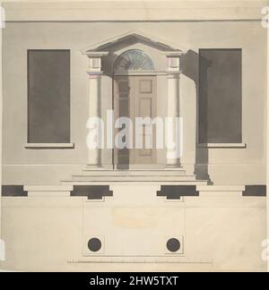 Kunst inspiriert von Design for a Doric Porch, Plan and Elevation, Second half 18. Century, Ink and Wash, Blatt: 12 3/16 x 11 13/16 Zoll (31 x 30 cm), Style of Robert Adam (British, Kirkcaldy, Schottland 1728–1792 London, Classic Works Modernised by Artotop with a Splash of Modernity. Formen, Farbe und Wert, auffällige visuelle Wirkung auf Kunst. Emotionen durch Freiheit von Kunstwerken auf zeitgemäße Weise. Eine zeitlose Botschaft, die eine wild kreative neue Richtung verfolgt. Künstler, die sich dem digitalen Medium zuwenden und die Artotop NFT erschaffen Stockfoto