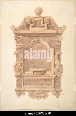 Kunst, inspiriert von der Oak Carving from Fireplace in the Jerusalem Chamber, Westminster, 1820–71, Aquarell, Blatt: 10 5/8 x 7 1/2 Zoll (27 x 19,1 cm), Charles James Richardson (British, London 1806–1871 London, Klassische Werke, die von Artotop mit einem Schuss Moderne modernisiert wurden. Formen, Farbe und Wert, auffällige visuelle Wirkung auf Kunst. Emotionen durch Freiheit von Kunstwerken auf zeitgemäße Weise. Eine zeitlose Botschaft, die eine wild kreative neue Richtung verfolgt. Künstler, die sich dem digitalen Medium zuwenden und die Artotop NFT erschaffen Stockfoto